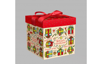 Картонная упаковка<br>"Куб ПОДАРОЧНЫЙ 1000 грамм"