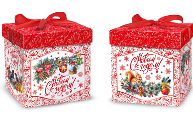 Картонная упаковка<br>"Куб КРУЖЕВА 1200 г"